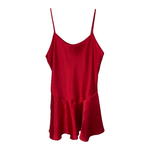 Victoria's Secret Other - Vintage Victoria's Secret Red Satin Slip Dress Medium Romantic Sexy Y2K Fairy